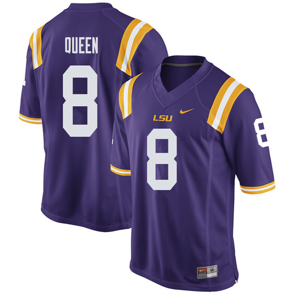 Men #8 Patrick Queen LSU Tigers College Football Jerseys Sale-Purple